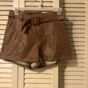 Faux leather shorts